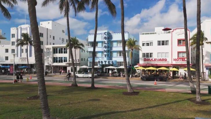 Miami, Ocean Drive à l'architecture Art déco